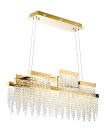 IL32878  Bano Linear Dimmable 3 Light Pendant 46W LED French Gold